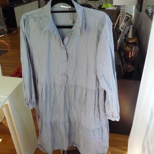 DANISH FASHION VRS COTTON BLUE BABY DOOLL  LAGENLOOK BOHEMIAN  DRESS  L NEW